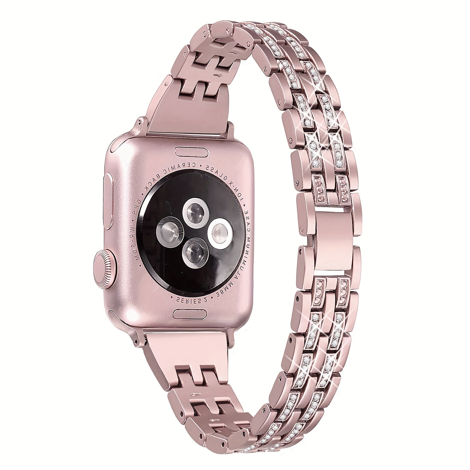 Image of Bling Bands Compatible For Watch Band 38mm 40mm 41mm 42mm 44mm 45mm 46mm 49mm Women For Series 10 6 5 4 3 2 1, Dressy Jewelry Metal Wristband Strap Rhinestone Rhinestone