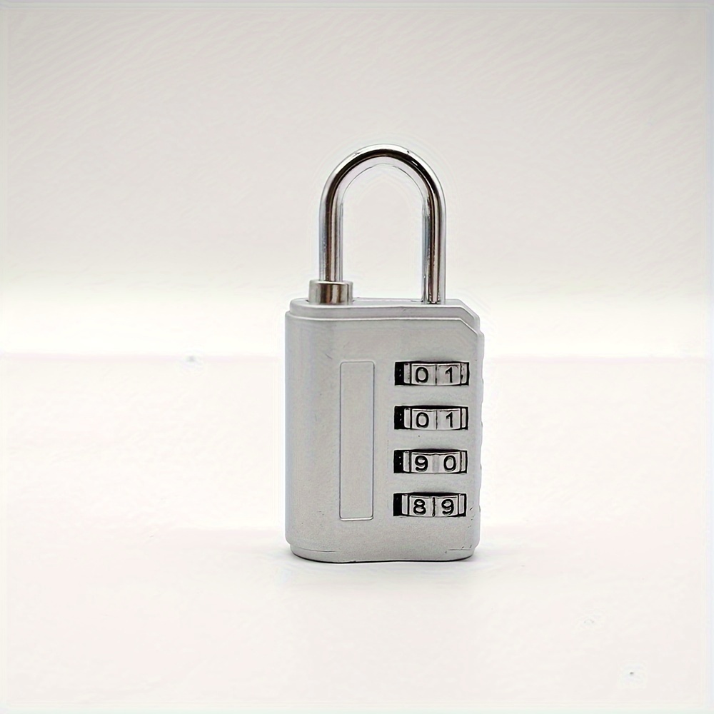 TEMU 1pc 4- Combination Password Lock, Padlock - For School And Gym Storage Cabinets, Suitcases, Doors And Drawers - Portable Metal Password Lock,