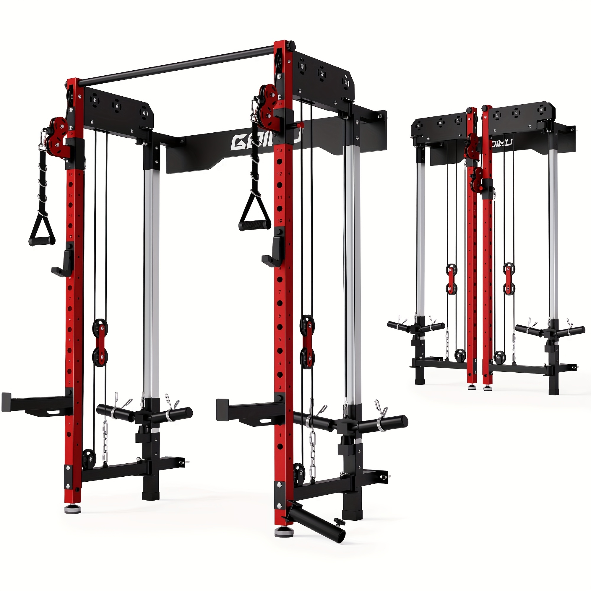 MITONOS WM3-V4 Wall-Mounted Folding Squat Rack Power Rack Space-Saving  Home Gym with Dual Independent Pulley System, Adjustable Heavy-Dut - Main Image