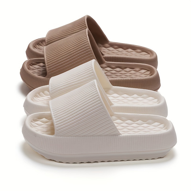 womens comfortable eva slide sandals thick sole non slip casual open toe slippers for indoor outdoor use   beach home relaxation strappy sandals 8