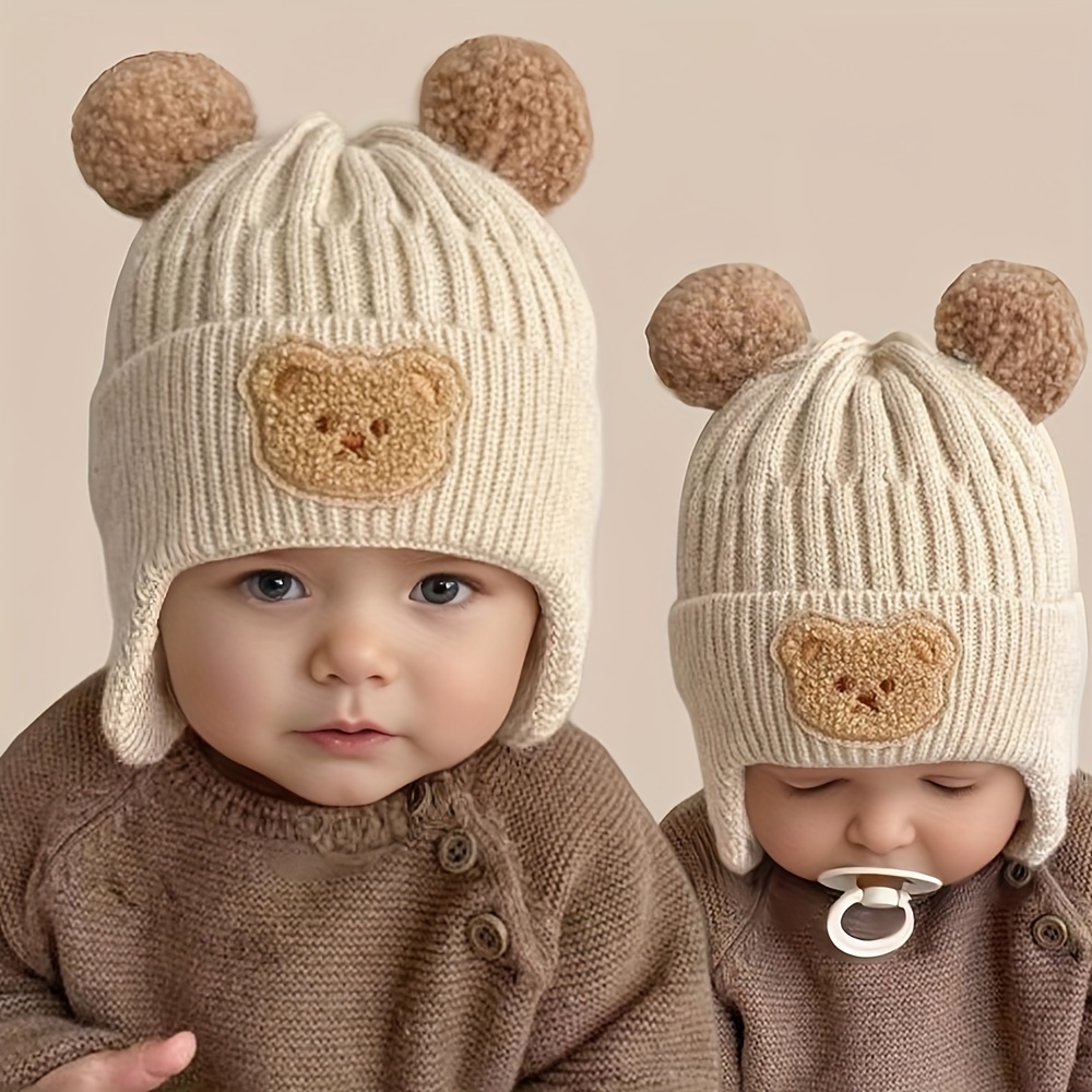 

Cozy Knit Winter Hat With Bear Ears For Infants: Daily And - Suitable For 10-24 Month Olds