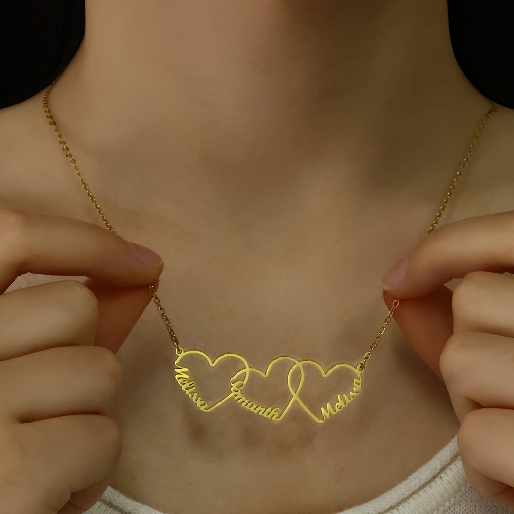Boho Heart Necklace with Custom Names - Perfect Friend Gift