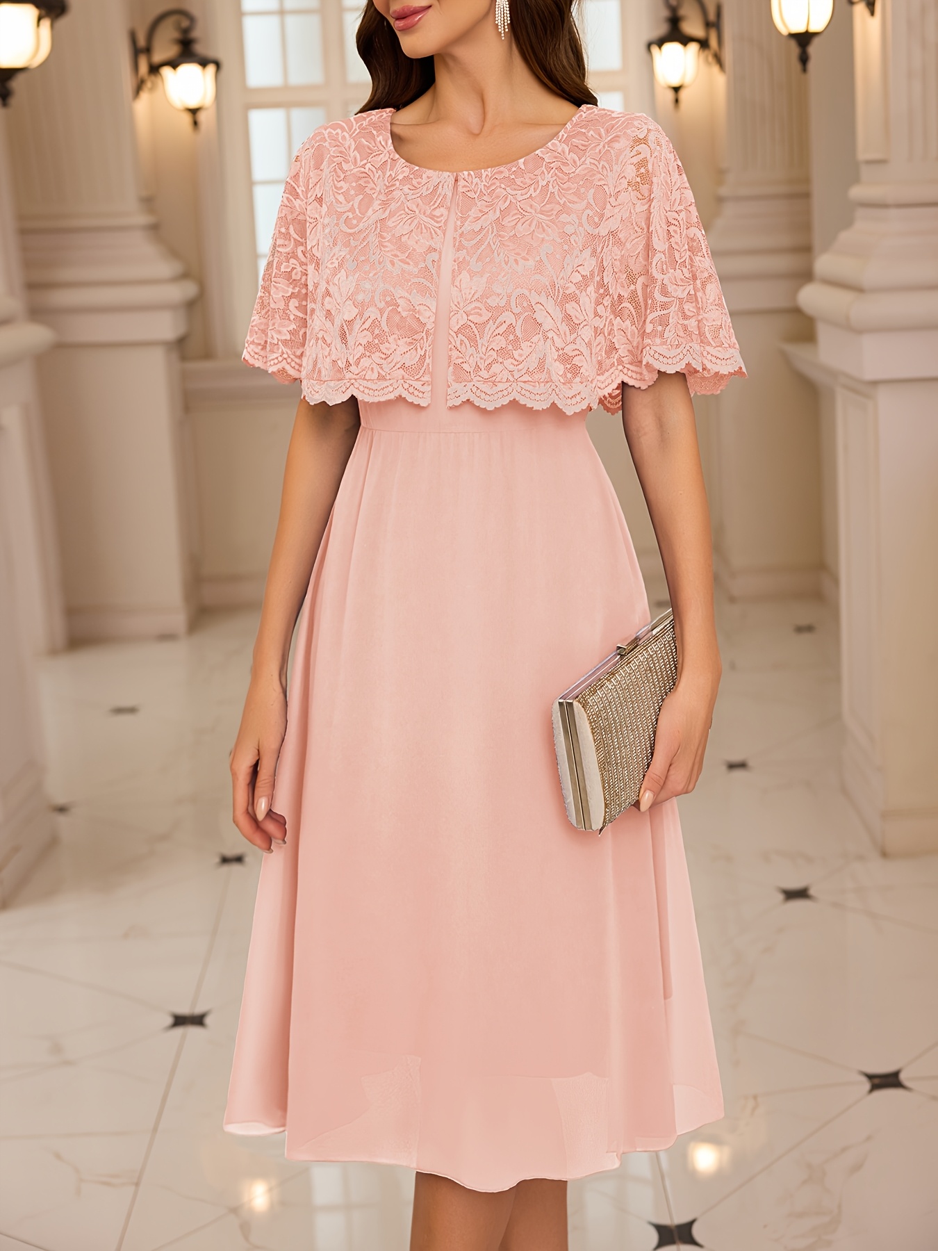 blue formal dress midi Bluebelle Lace Sleeved Midi Dress – Monique Lhuillier main image 0