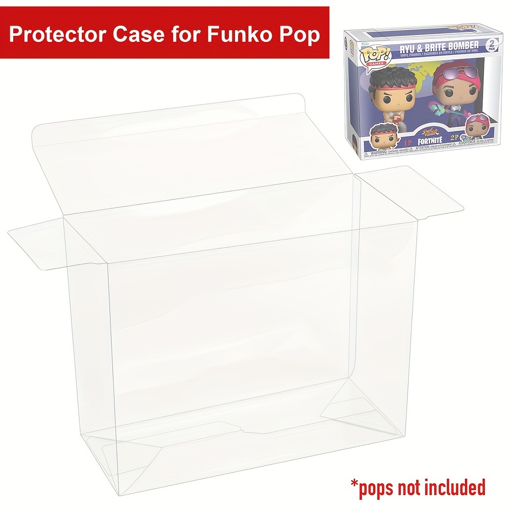 

Large Clear Plastic Box Protector Cases For 2 Pop, Contemporary Display Box With Bottom & Water-resistant Protective Film, For Pop , Supplies, Storage , 6.5x8.25x3.62 In