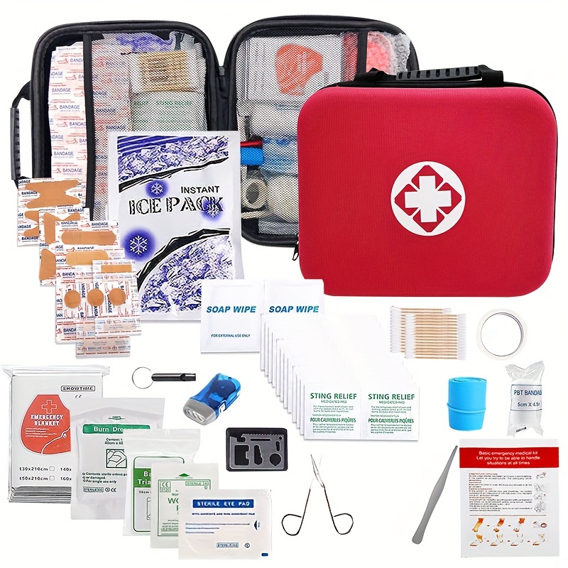 296pcs First Aid Kit Car Emergency Supplies Mini Compact Bag Backpack Basic  Camping Essentials Survival Kit Hiking Travel Home Office Vehicle Camping, Save Clearance Deals