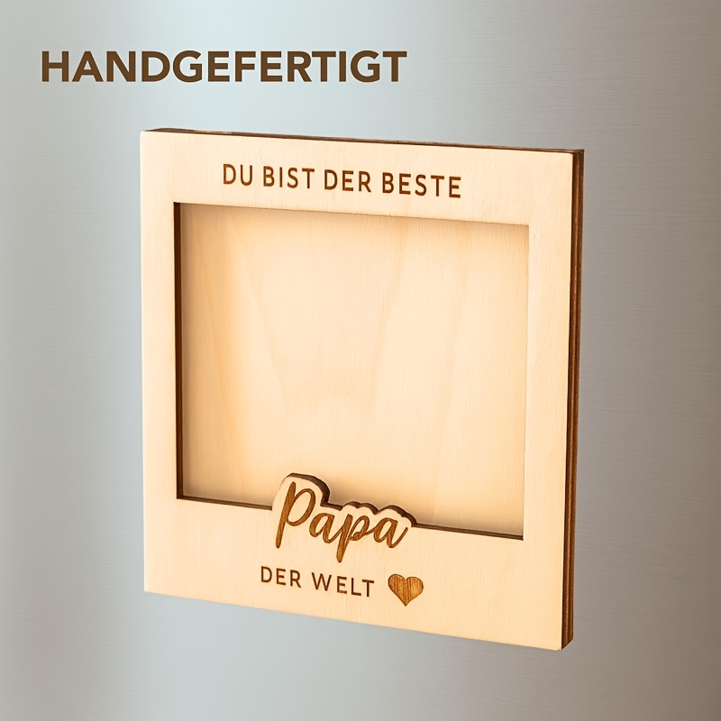 E-shop Geburtstagsgeschenk für Papa Fotorahmen - Du bist der beste Papa der Welt - Holz Fotorahmen (9 x 9 cm Foto) - Vatertagsgeschenk Foto