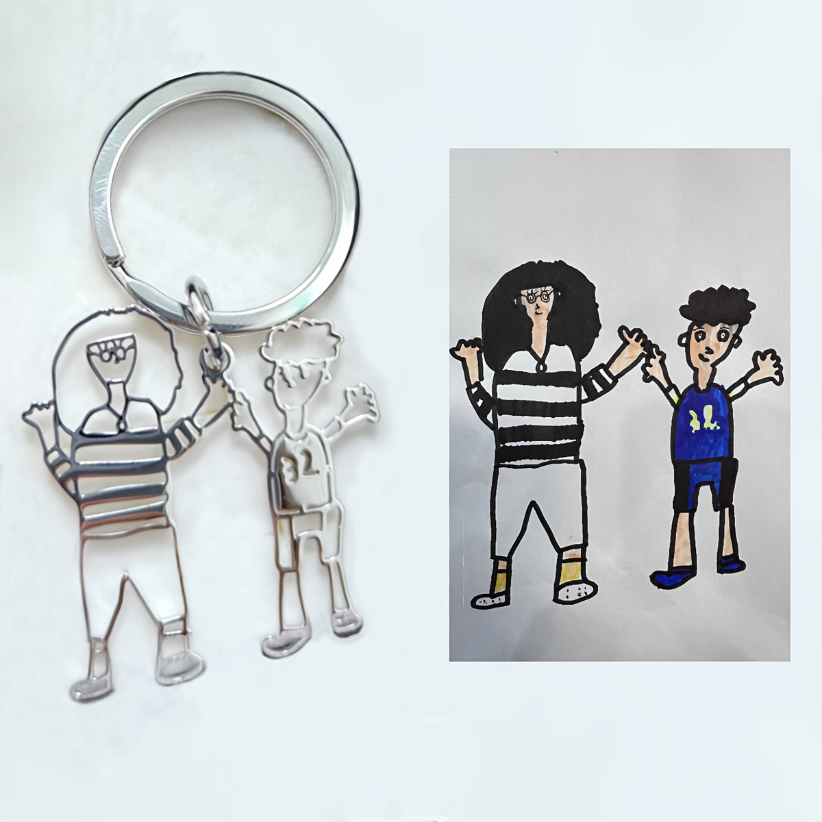 TEMU 1 Personalized Hand-painted Keychain; Men's Fashionable Hollowed-- Picture Logo Keyring; Diy Pattern Graffiti Painting Keychain; Company