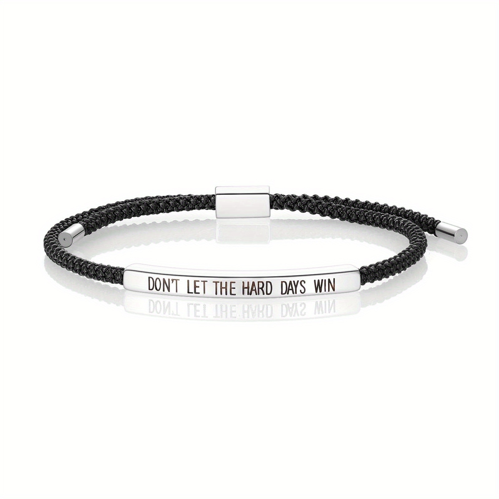 TEMU Pulsera de cuerda trenzada rosa, verde, negra y azul con las "NO DEJES QUE LOS DÍAS DIFÍCILES GANEN" para hombres y mujeres. Es un regalo
