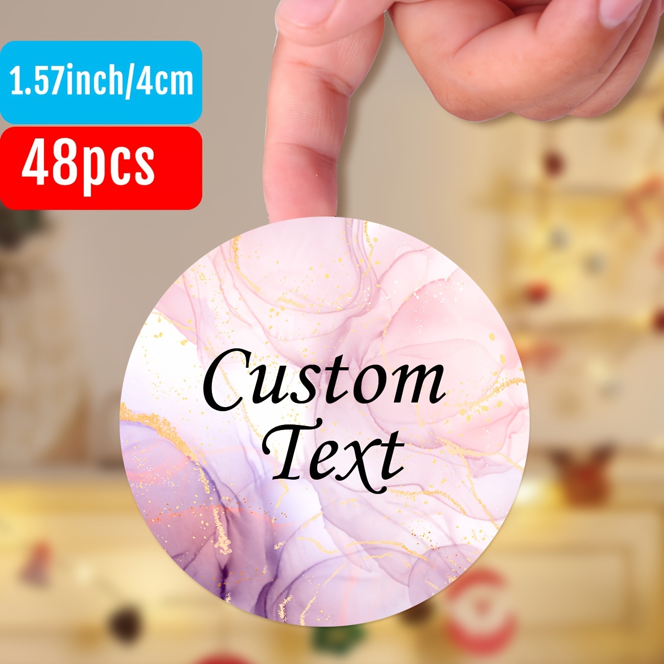 TEMU Colorful Stickers - Customizable Combination Personalized Labels, Wedding Labels - Self-adhesive, 1.58 Inch Set Of 48