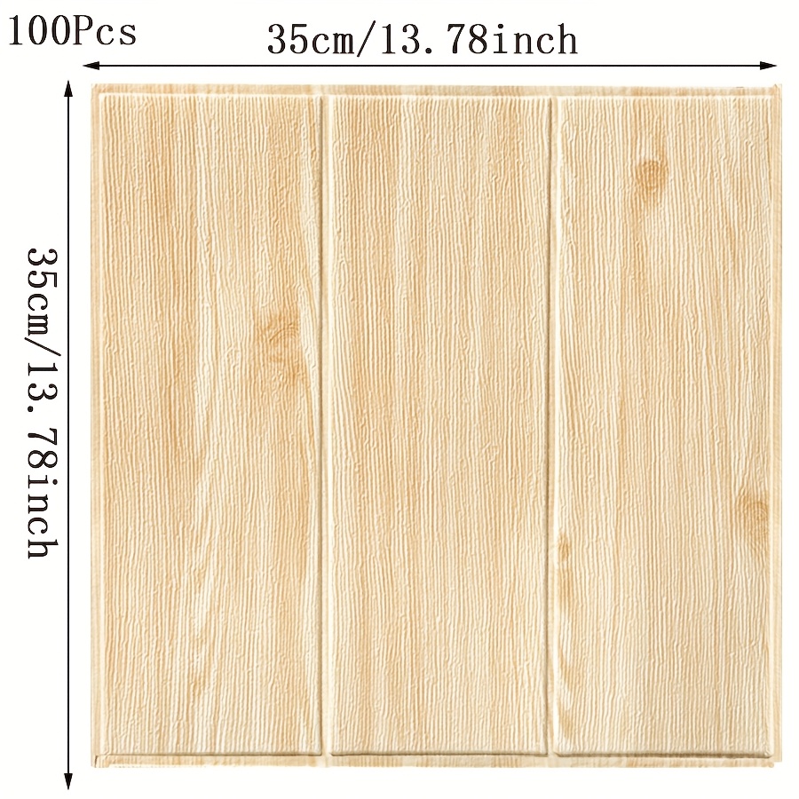 Image of 100pcs Self-adhesive Wall Stickers Living Room Bedroom Wall Renovation Decorative Stickers Background Wall Ceiling Wallpaper Thickened Scrubbable Waterproof Wallpaper