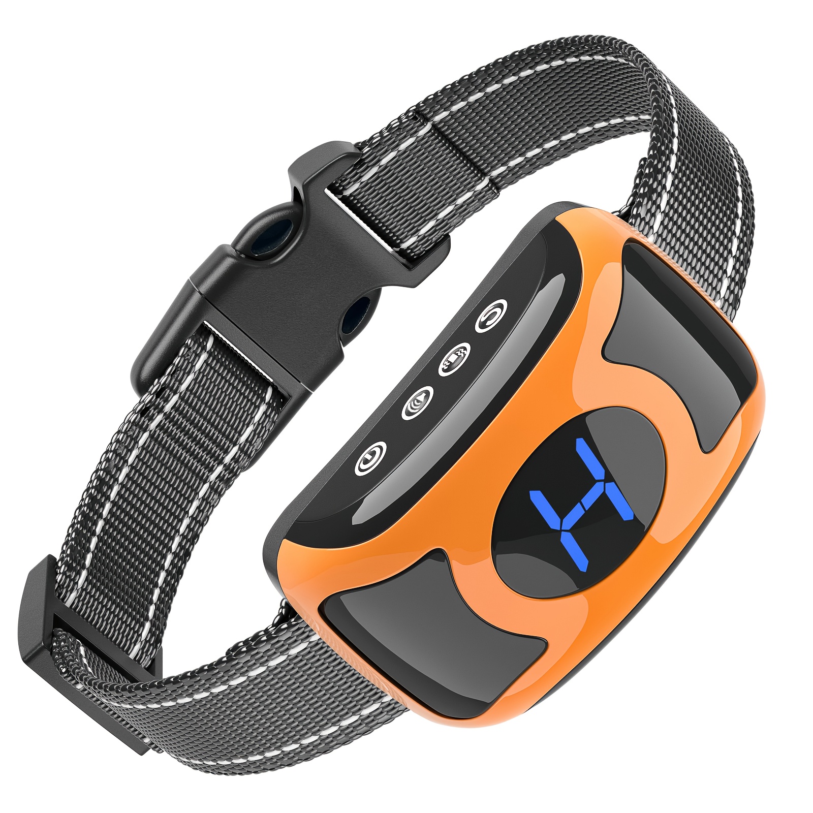 rechargeable anti bark collar for medium large dogs adjustable nylon dog collar with 3   levels vibration static usb charging orange   bark collar for dogs 0