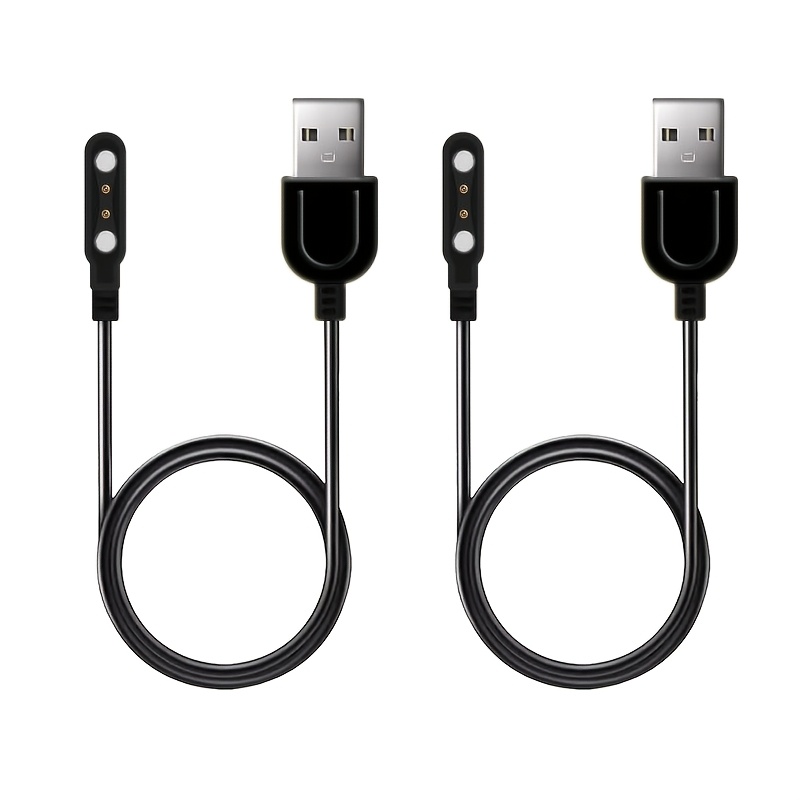 2pcs/lot Netcosy Thimble 4mm Magnet 12.5mm Charging Usb Cable (2 Pin Magnetic) For Devices Black (size- 4.0mm)
