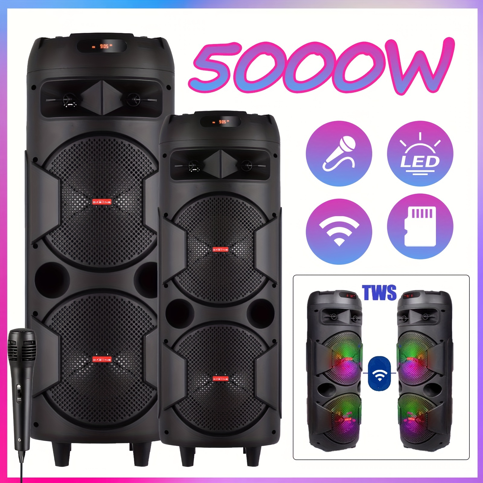 

Portable Wireless Pa - In Rechargeable 1800mah Battery Wireless Portable Pa W/ Subwoofer, , , Usb/aux/fm Dj