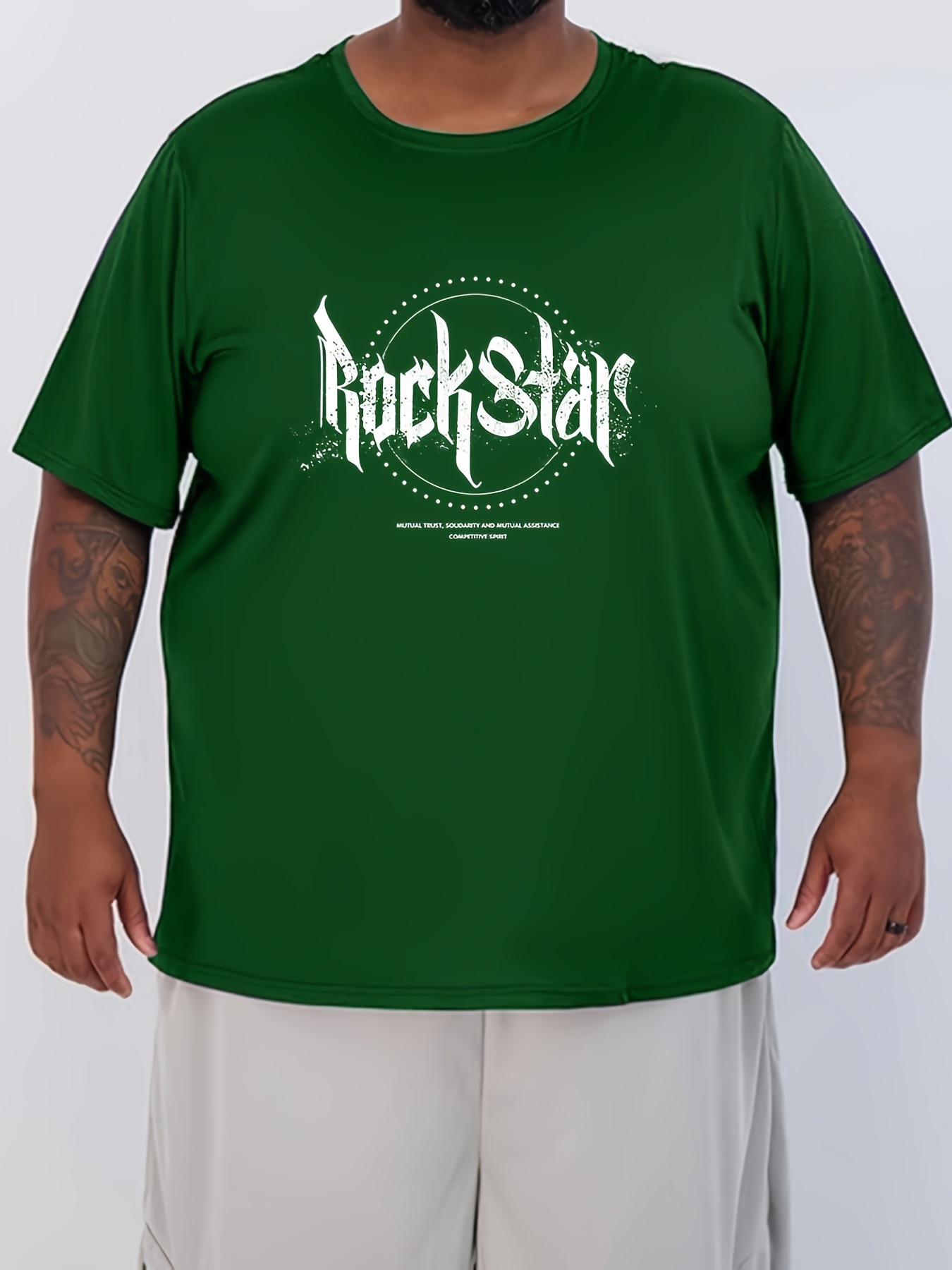 plus size mens t shirt rock star graphic print short sleeve Temu