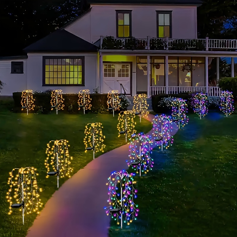 

Solar-powered Led Lights - 8 Modes, Warm White/multicolor Fairy String Lights For Garden, Patio, Lawn & Pathway Decor