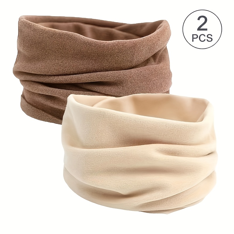TEMU 2pcs Pack 2pcs Lightweight Neck Gaiters For - Soft Warm Tube Scarves Suitable For Cycling, Walking, Outdoor Activities, Elastic Pull-on Face