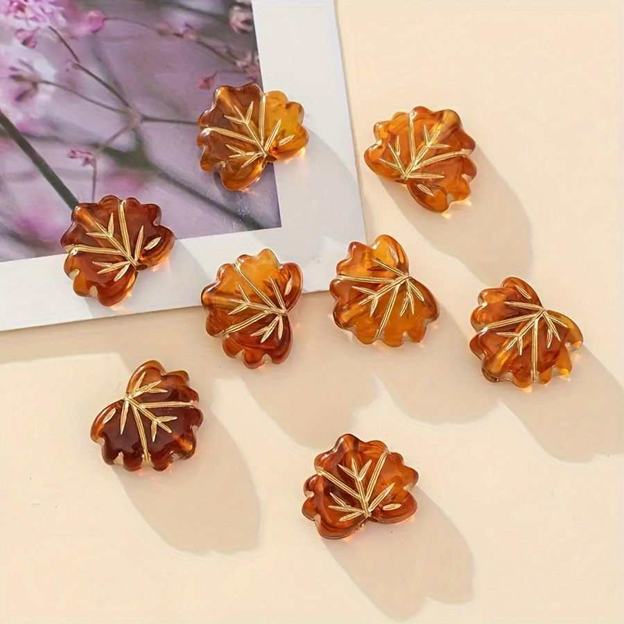 

30pcs Acrylic Shape Decorative Autumn-inspired Beads For Diy Jewelry Making Beaded Decors Crafting Embellishments