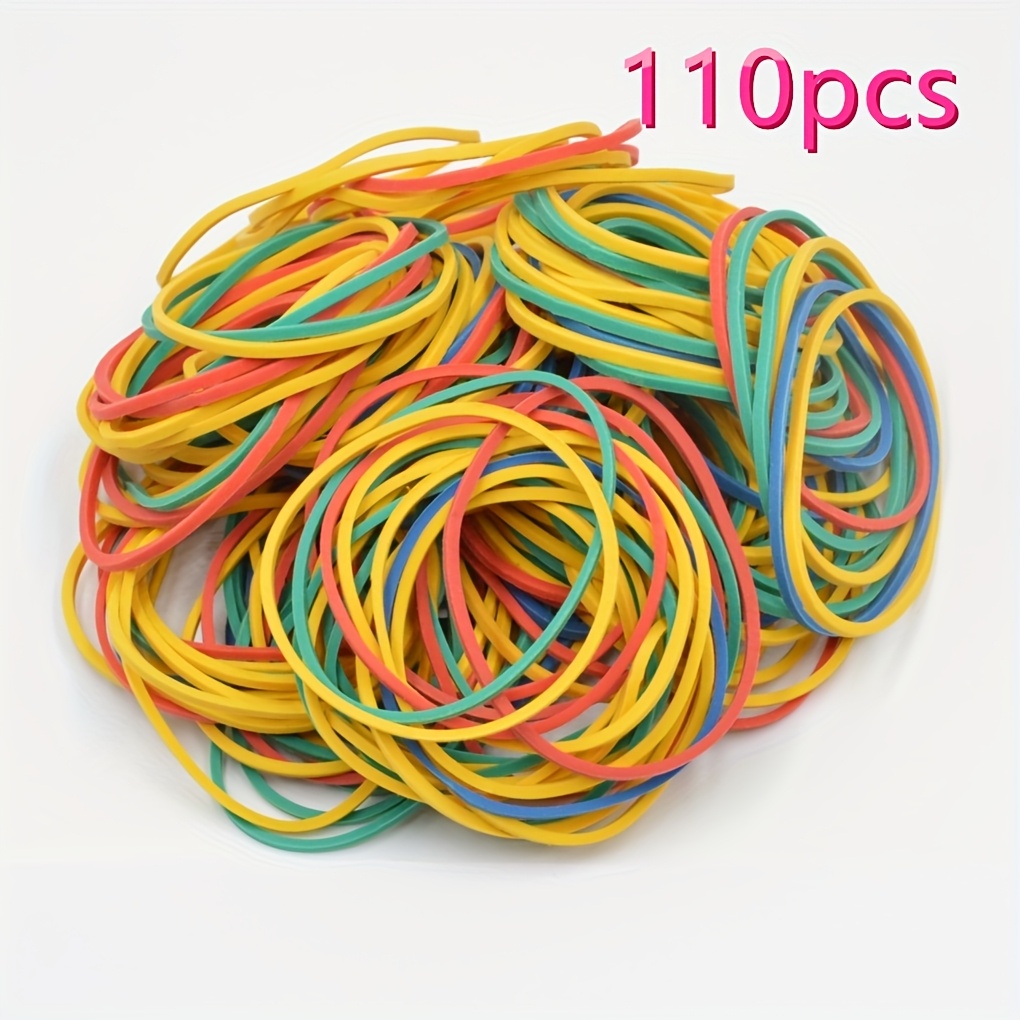About 110/205/305/505 Colorful Small Rubber Bands, 2.5cm/1 Inch Elastic Stretchable Bands, For Banknotes, Office Supplies, Mixed Packaging Of Colors, Banknote Rubber Bands