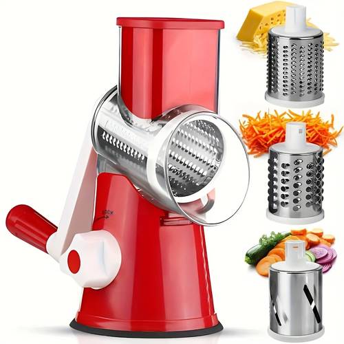 1 set of 4 multi functional cheese slicers including 3 slicers vegetable slicer and fruit slicer manual bean and vegetable slicer desktop drum slicer easy to prepare kitchen utensils