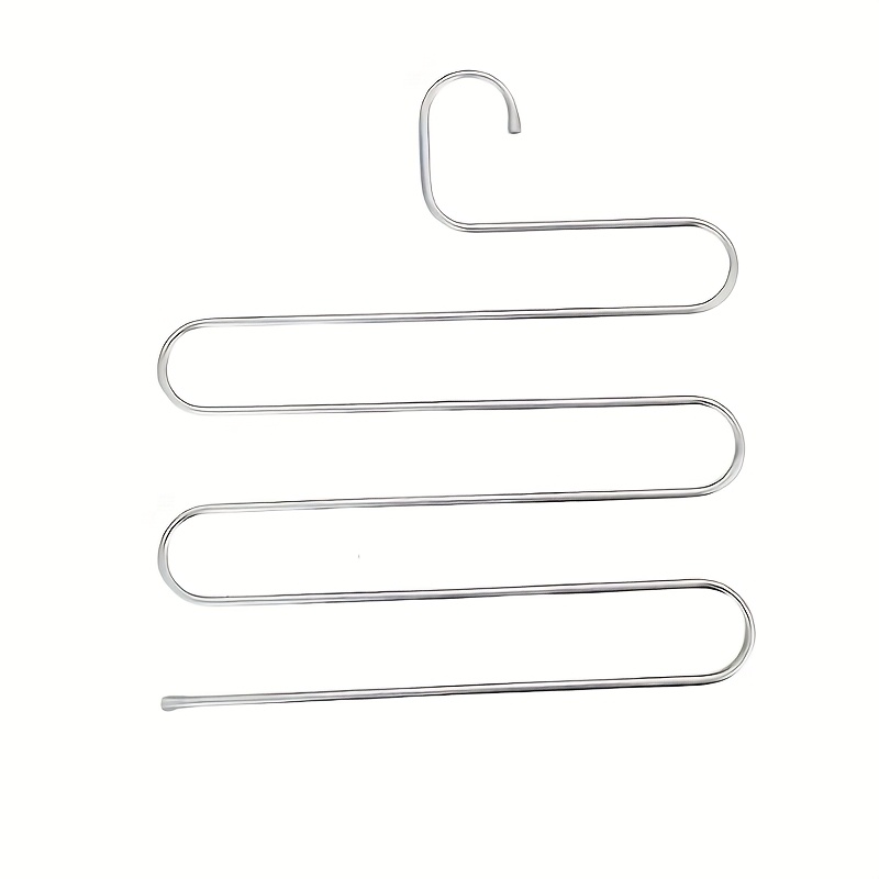5-tier Stainless Steel Pants Hanger – , Non Slip & No Mark Multi Layer Organizer For Closet Storage. Ideal For Jeans And Trousers With Space- Design To Keep Your Wardrobe Neat