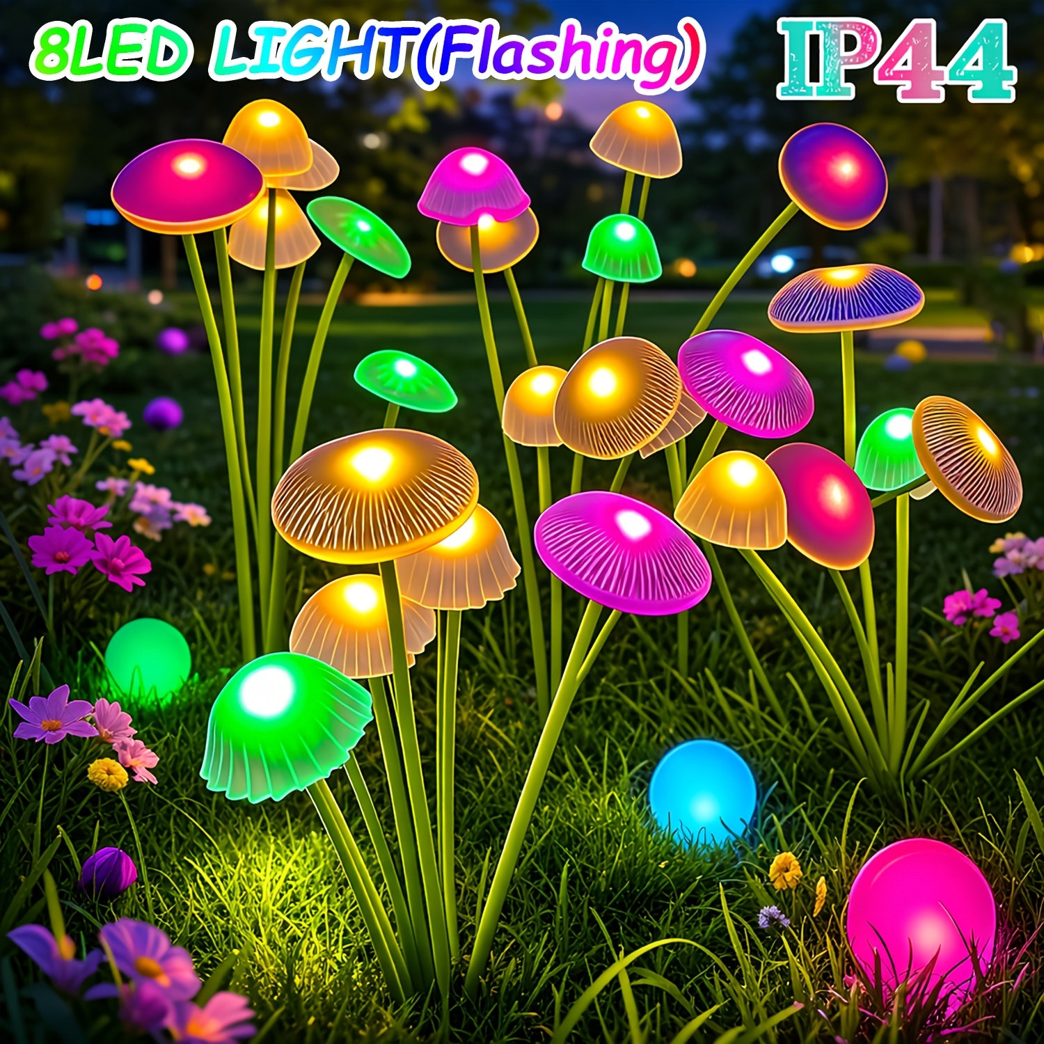 TEMU 10led 8led 6led Solar Garden Lights - Jellyfish Mushroom Lights, Ip44 Solar Outdoor Decorative Lawn Lighting, Suitable For Gardens, Courtyards,