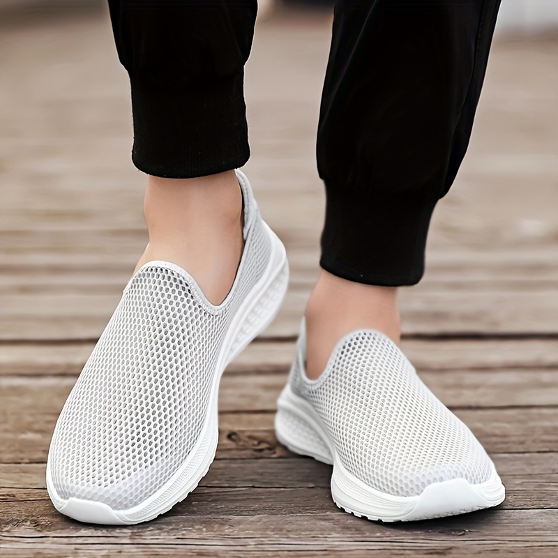 Men'S Breathable Knit Slip-On Sneakers - Lightweight, Comfortable Soft Sole Casual Shoes for Running, Hiking & Everyday Wear, Dark Green, Breathable Fabric Upper, EVA Sole, Slipon Sneakers | Lowtop Sneakers | Breathable Upper, Shoe Comfort for Me