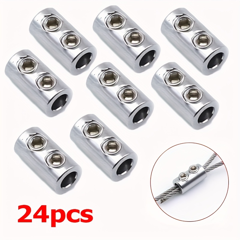 6/12/24pcs Steel Wire Rope With Self-locking , Adjustable And Retractable, Dual-hole Fastening For Home Decoration Fixtures, No Battery Required