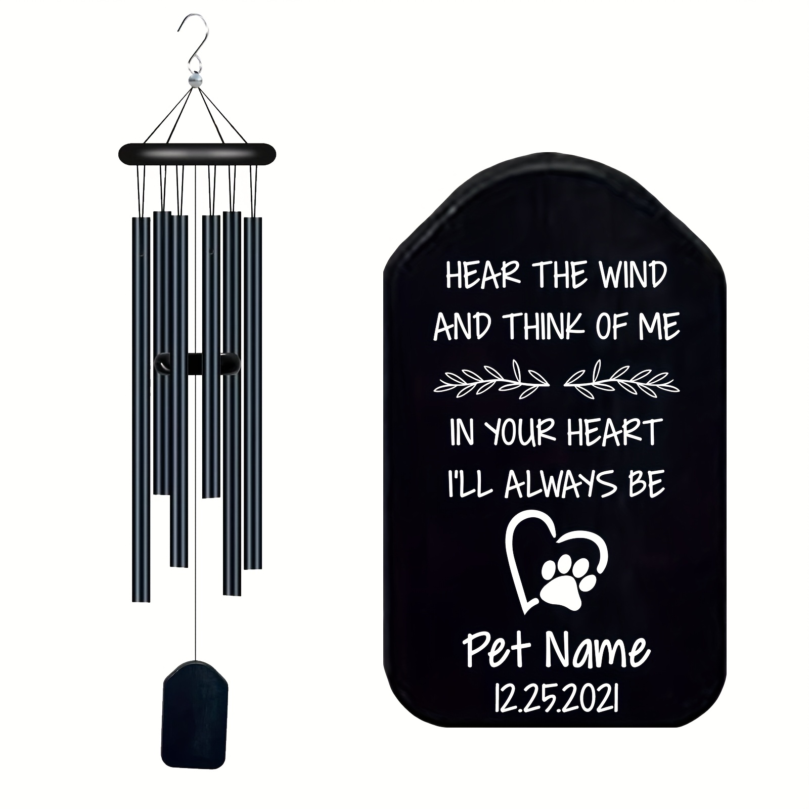 Personalized Pet Memorial Wind Chime with Custom Name
