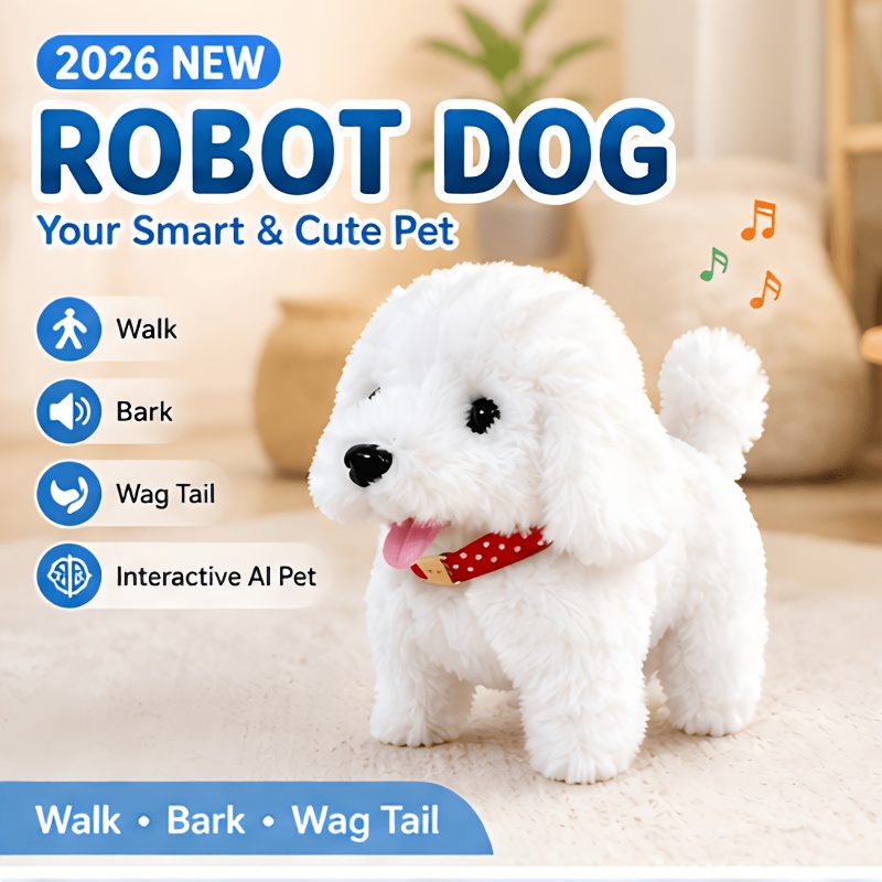 2026 new realistic robot dog toy interactive       and   tail   electronic pet toy cute stuffed dog gift for boys girls birthday halloween christmas gift