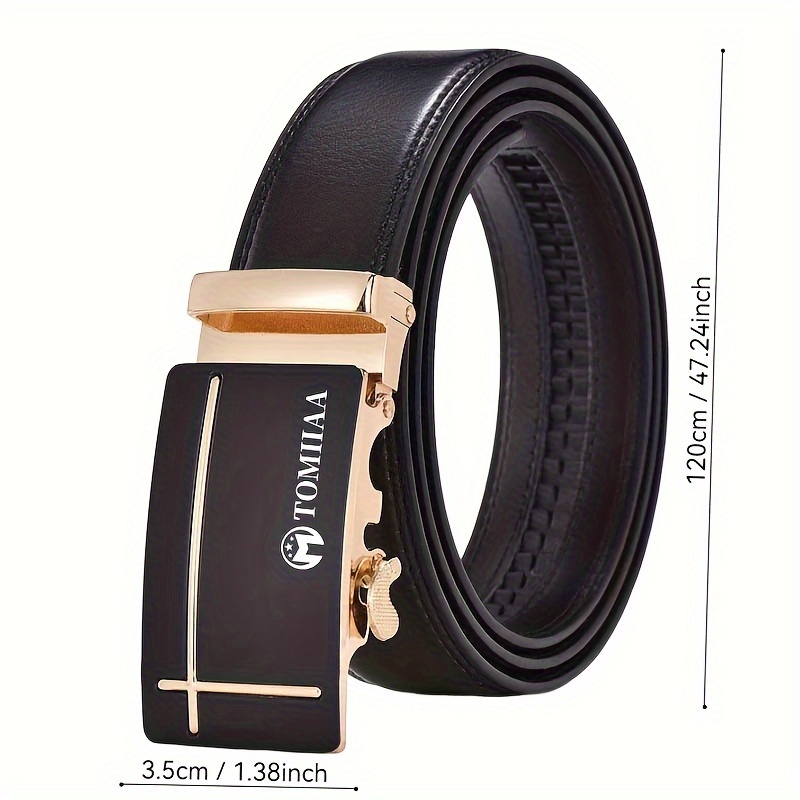 Fashion Automatic Buckle Leather Belt, Young Man Business shops Travel Leisure Belt