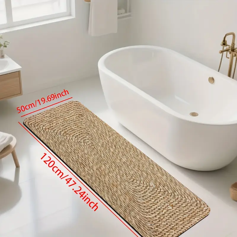 1pc diatomite bath mat retro texture print design quick dry non slip absorbent floor mat soft and comfortable for bathroom shower laundry room bedroom doorway kitchen rug rv bathroom Product details 7