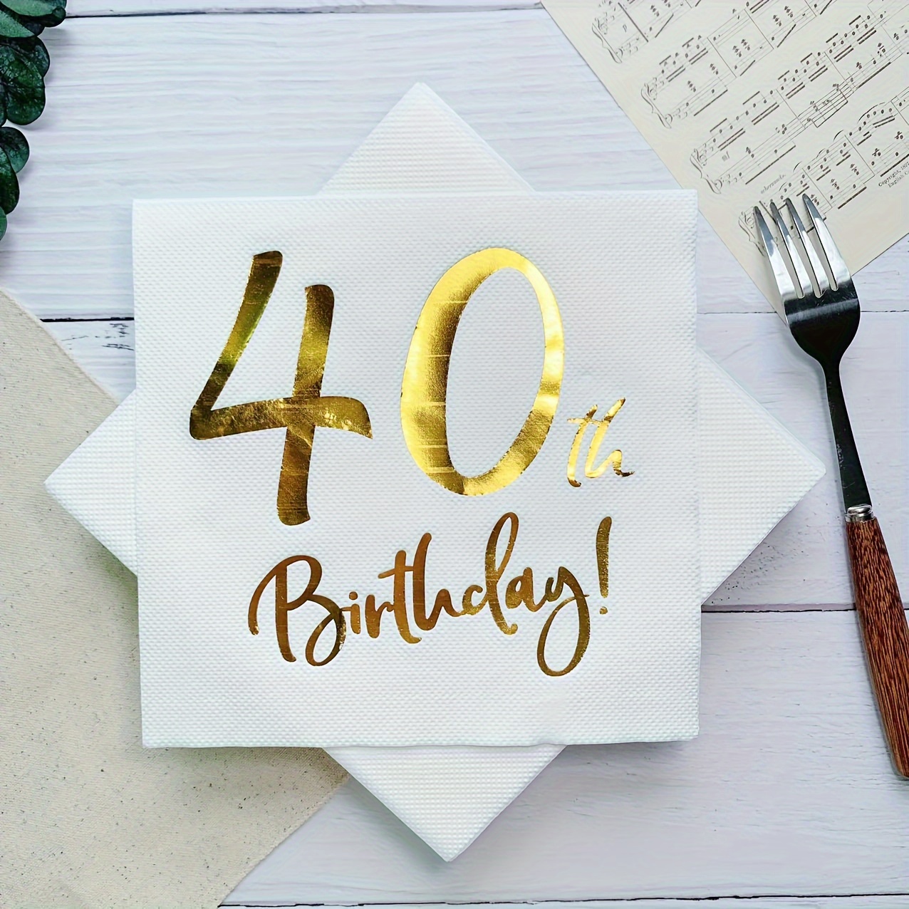 

40th Birthday Party Napkins 20-pack, Golden Foil White Disposable Paper Napkins 2-ply For Outdoor Picnics, Restaurant, Bar – Versatile Celebration Napkin Set For Milestone Birthday Event Decorations