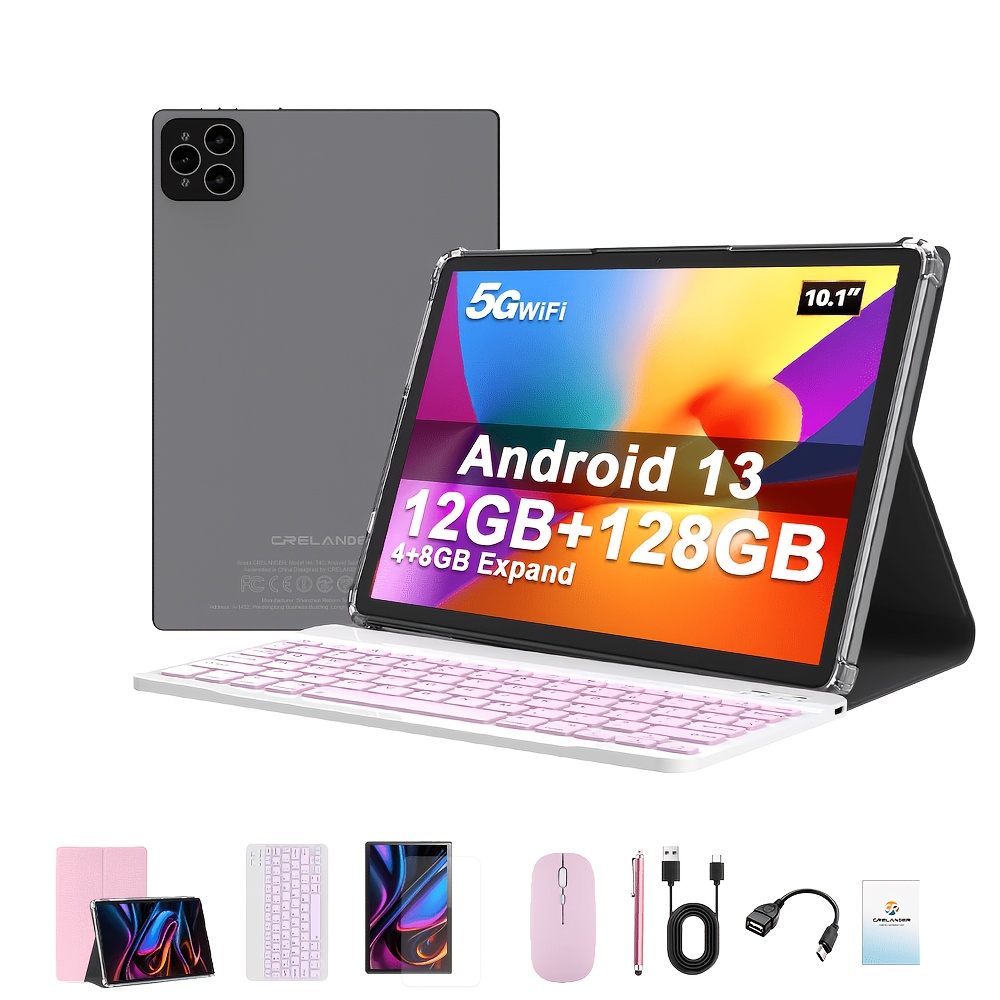 Image of Crelander 10.1-inch 13 Tablet 12gb(4gb+8gb), Rom 128gb, Mtk Core Processor, Dual Wi-fi And Type-c Charging, Dual Cameras, 4g Lte, Tablet, Pad