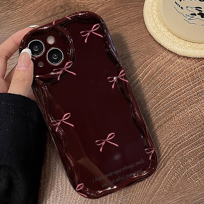 TEMU Phone Case: Cute Pink Bow Phone Case, Compatible With Iphone 17 16e 16 15 14 13 12 11 Mini Pro Max Xr Xsmax 8 7 Plus, Shockproof Soft Tpu Back