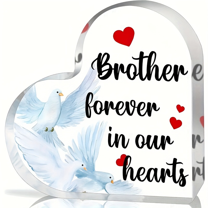TEMU 2d Flat 1pc, Acrylic Decorative Ornament, Heart-shaped Sign With - A Sympathy Memorial Desktop Decoration, A Gift For Lost , Suitable For Room