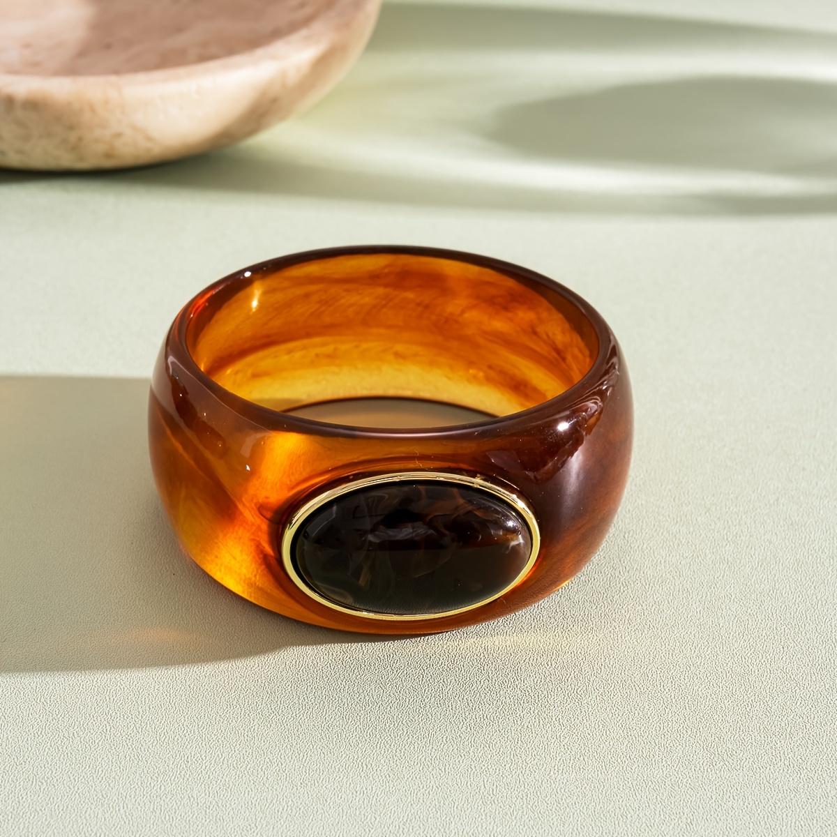 Women's Bohemian Geometric Cat-Eye Bangle, Stackable Design