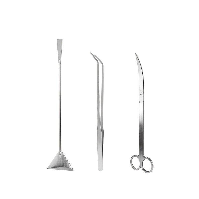 Aquascaping Tool Set - 3 In 1, Long Stainless Steel Tools For Aquariums, Water Plant Trimming Tool, Pottery Equipment