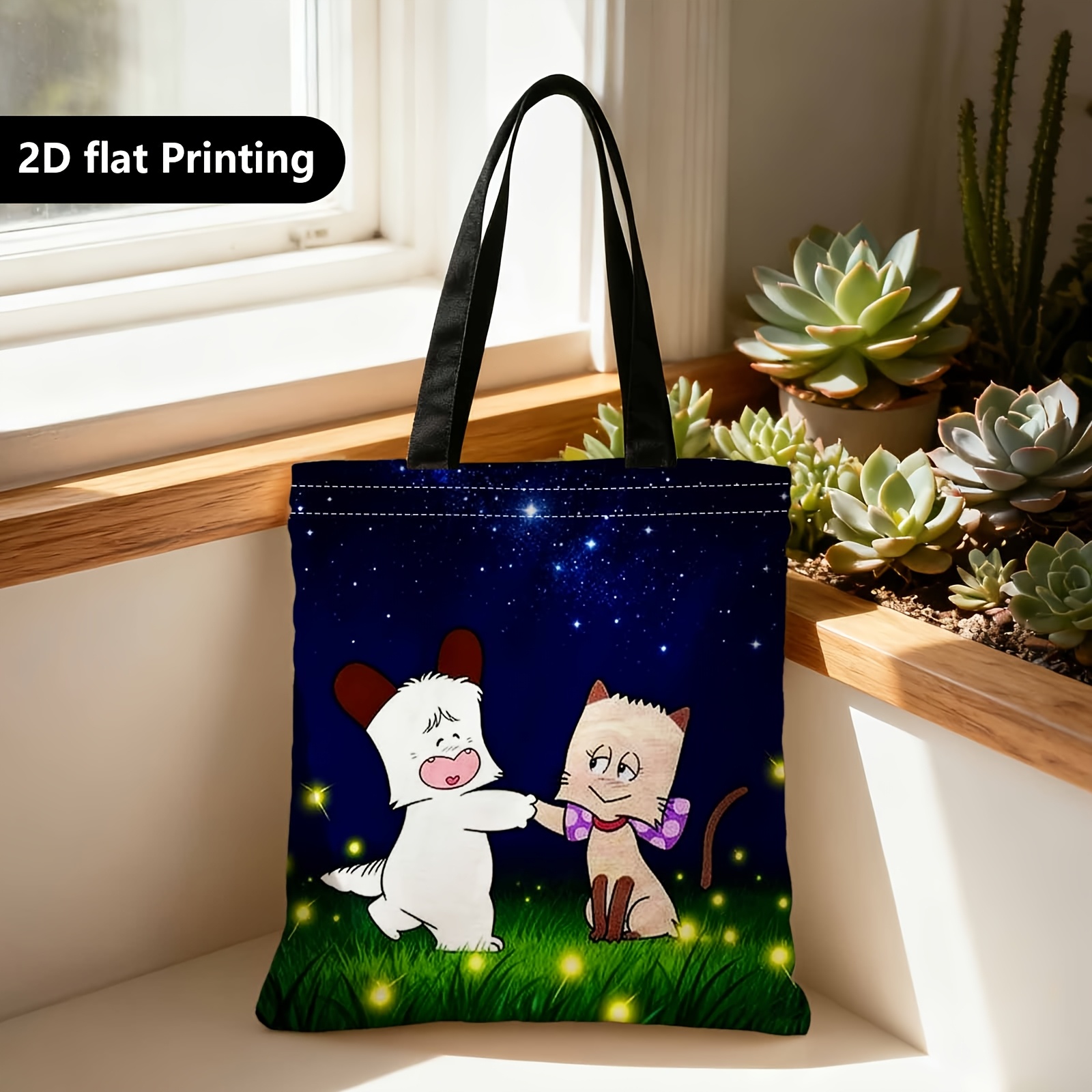 TEMU Borsa per animati e design | Portatile con spallacci fissi, color crema, lavabile in lavatrice, adatta per viaggi, cosmetici, stoccaggio per le
