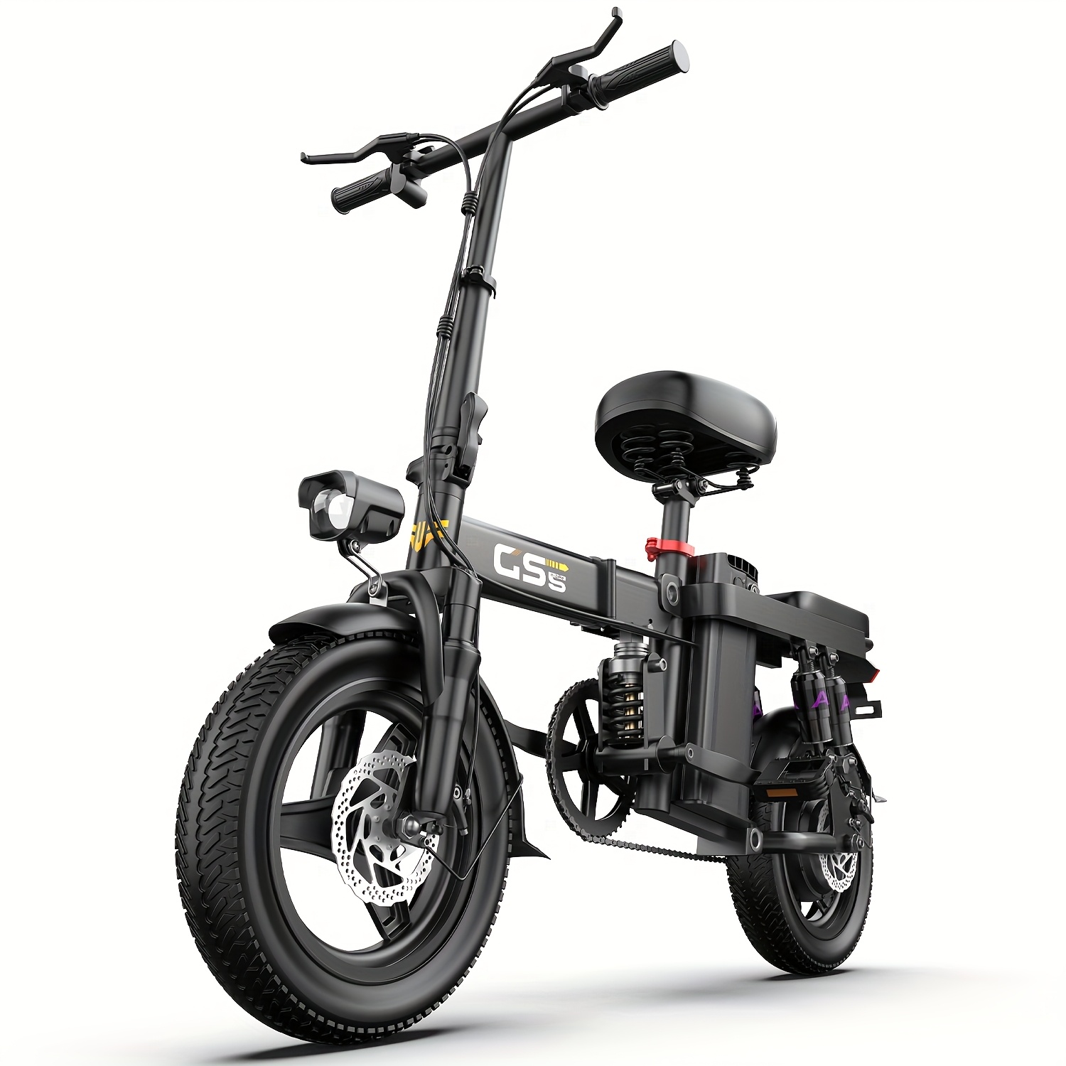 TEMU 740w Electric Bike For Adults, 20mph Absorption Comfortable Riding, 48v15ah, Max 32miles , 14'' Tubeless Off-road Tire, City Commuter
