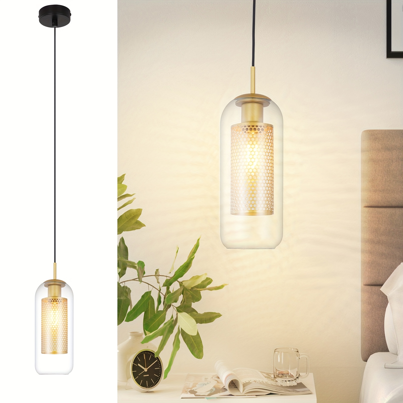 1-bulb Compatible Modern Adjustable Pendant Light - Minimalist Hanging Lamp With Adjustable Height Ceiling Fixture Suitable For Dining Room, Kitchen, Bedroom - Bulb Not Included (compatible For E27)