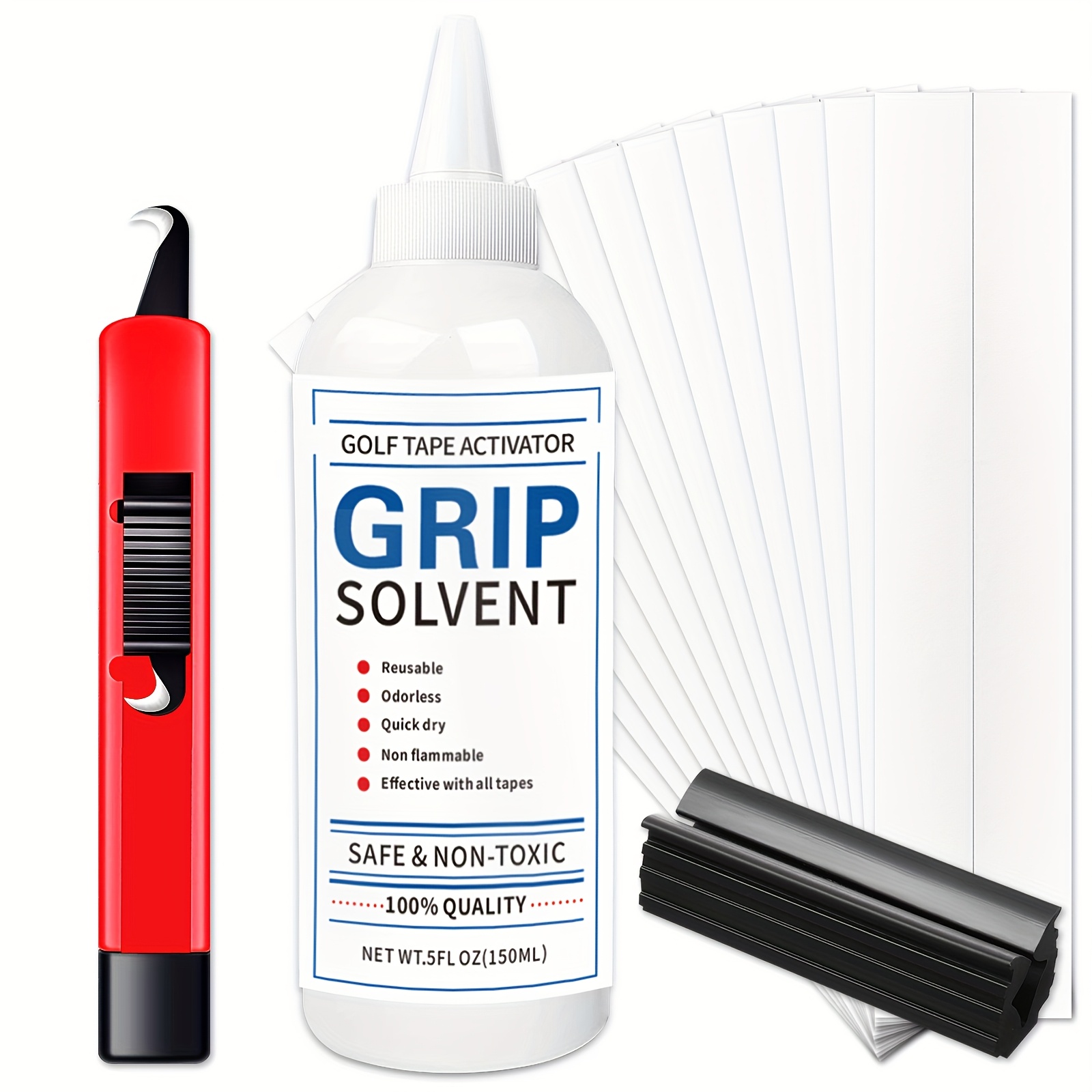 TEMU Gkandi Golf Grip Set Of 4pcs, Used For Trimming Golf Club Hook , Grip Tape Strips, Grip , Rubber Vises
