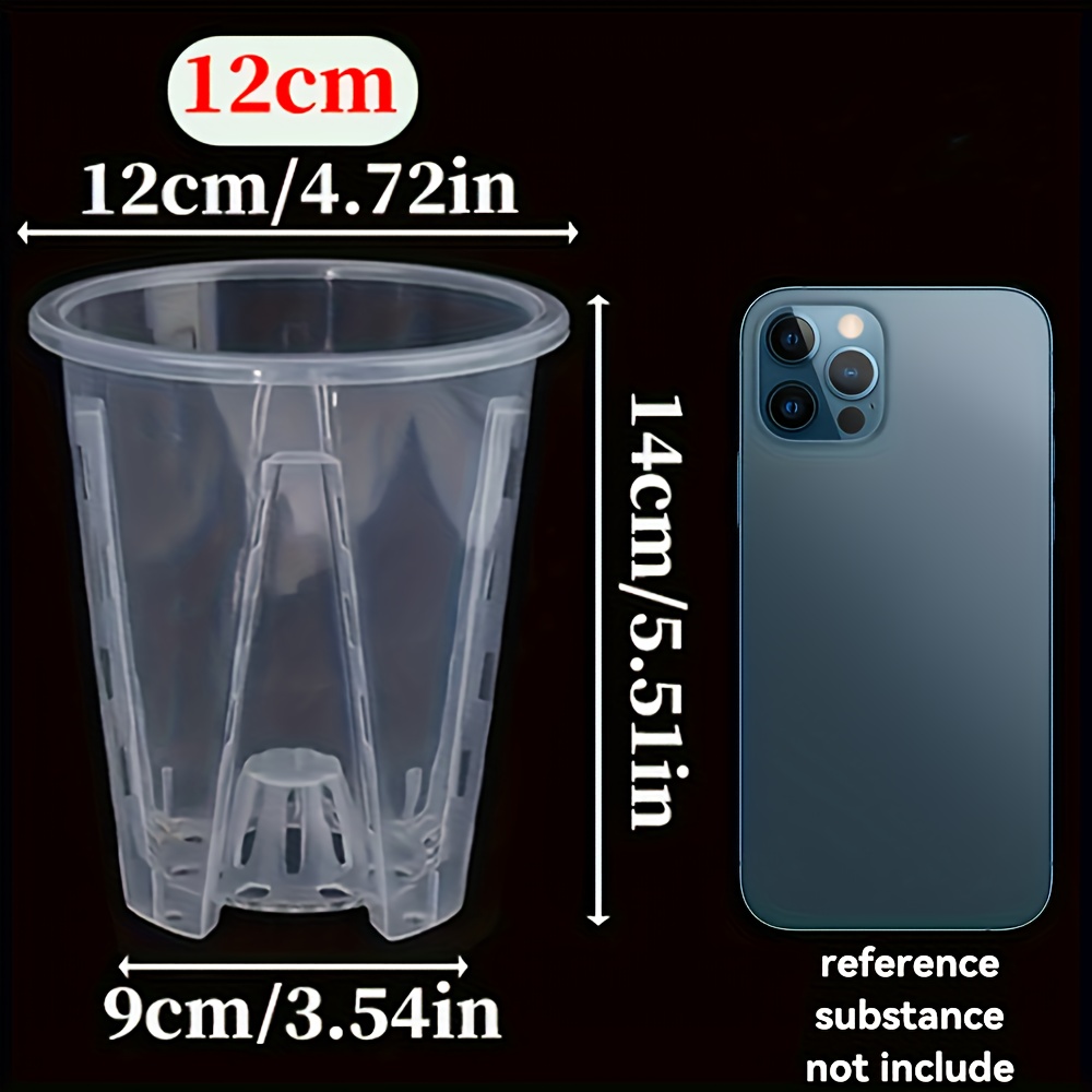 Image of 4pcs Of Flower Pots, Transparent Plastic Orchid Pots, Easy Breathable Pots Designed For Controlling In Orchids. Gardening Gift Home Decor