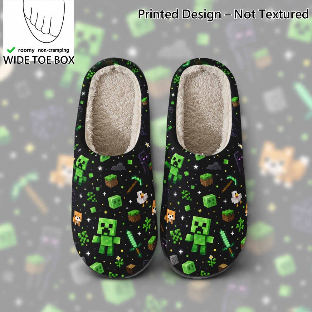 TEMU Mocassins pour hommes à large ouverture, grande taille, bout large, motif imprimé (pas texturé), fond noir, impression pixel complète, style