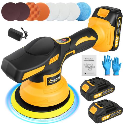 cordless electric polishing machine set car polishing machine electric cordless car polishing machine brushless motor 9 speed regulation 1 2000mah batteries suitable for car beauty waxing polishing scratch removal and bathroom cleaning