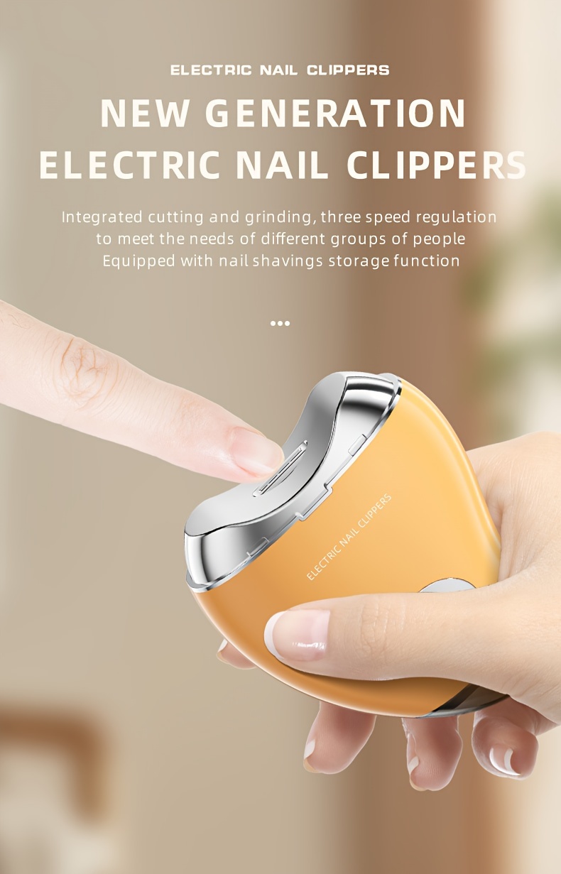 rechargeable 2 in 1 electric nail clippers grinder tool integrated trimming polishing multifunctional nail care for adults usb charging 36v operating voltage 500mah lithium polymer battery details 3