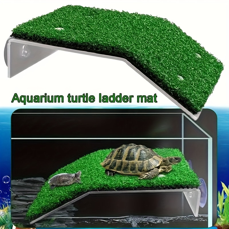 Turtle Basking Platform, Resin Dock Resting Rectangular Aquarium Turtle Tank Decorations, Reptile Habitat Accessories, Reptile Hide Floating Ledge Res