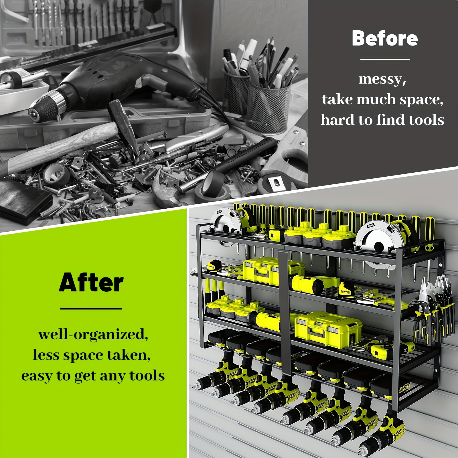 Weldun Organiseur Mural Pour Outils électriques, Porte-outils Pour 4