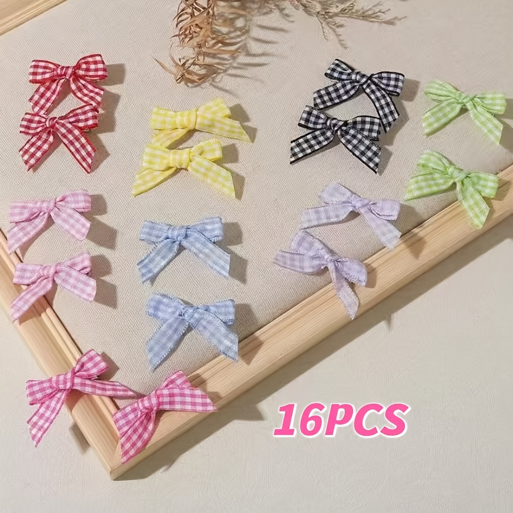 TEMU 16 stuks Multicolor Zoete Strik Haarclips, Leuke Schoolstijl Haaraccessoires, Zoete Prinsessenstijl Haaraccessoires Cadeaus, Frizzende Haar