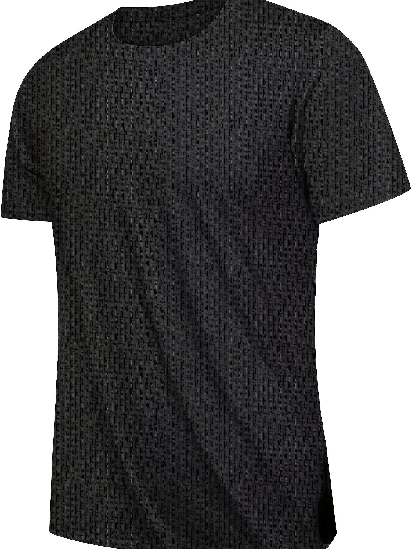 mens quick dry moisture wicking breathable jacquard t shirt loose   fabric for gym   sports casual summer   workout shirt classic round neck medium   details 7