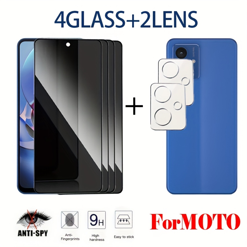 TEMU 4pcs Privacy Screen Protector   2pcs Camera Lens Protector, [4 2] For Motorola G35/g34/g75/g24 Power/g Power 5g 2024, 9h Hardness, Bubble-free,